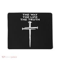 Jesus The Way Truth Life Christian Three Nails Cross Mousepad thumb 0