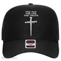 Jesus The Way Truth Life Christian Three Nails Cross Hat thumb 0