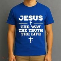 Jesus The Way The Truth The Life Christian Bible Verse Gift T-Shirt thumb 3