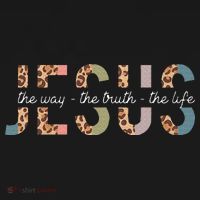 Jesus The Way The Truth The Life Leopard Christian USA-Made Doggie Bandana thumb 2
