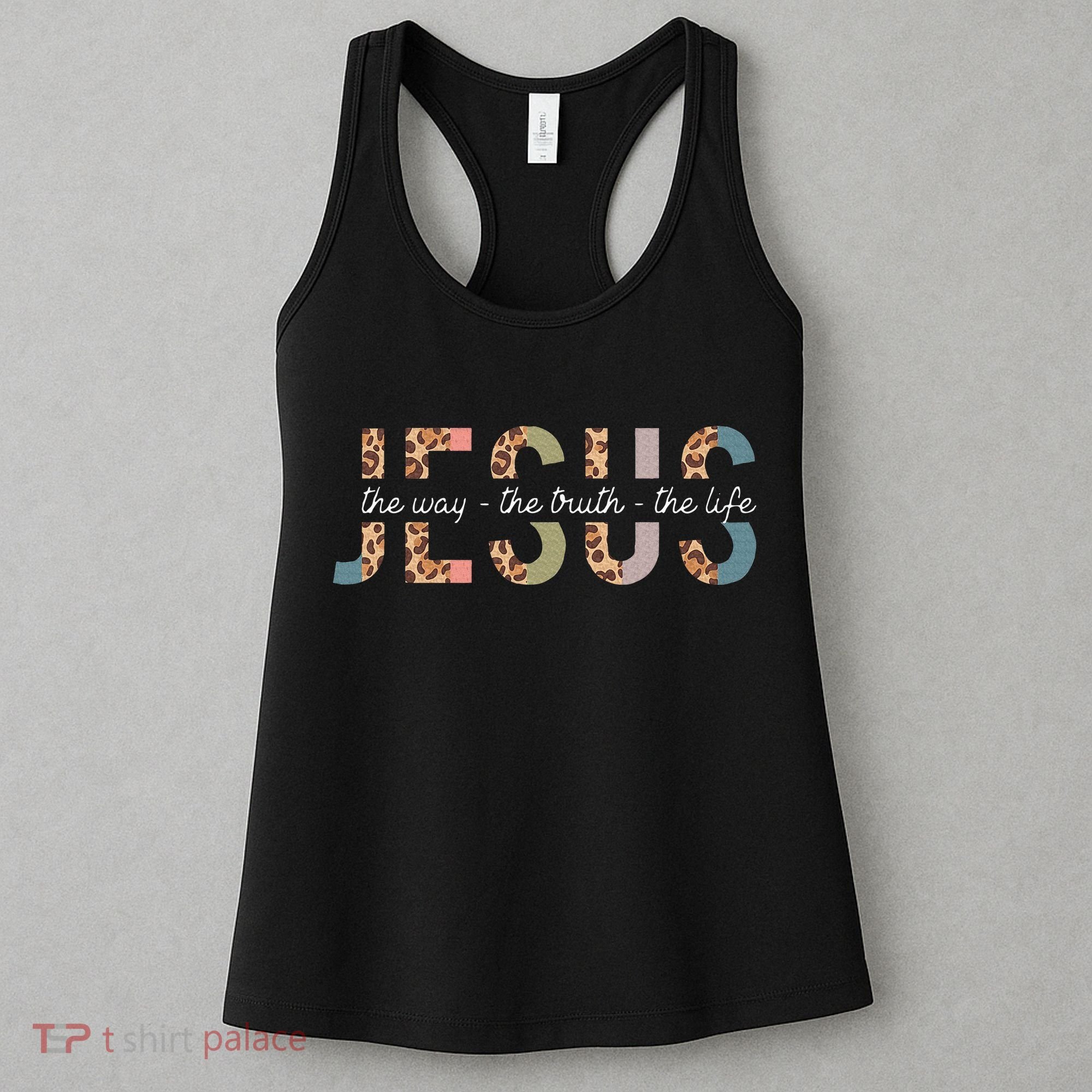 Jesus The Way The Truth The Life Leopard Christian Women's Tank Top