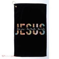 Jesus The Way The Truth The Life Leopard Christian Golf Towel thumb 0