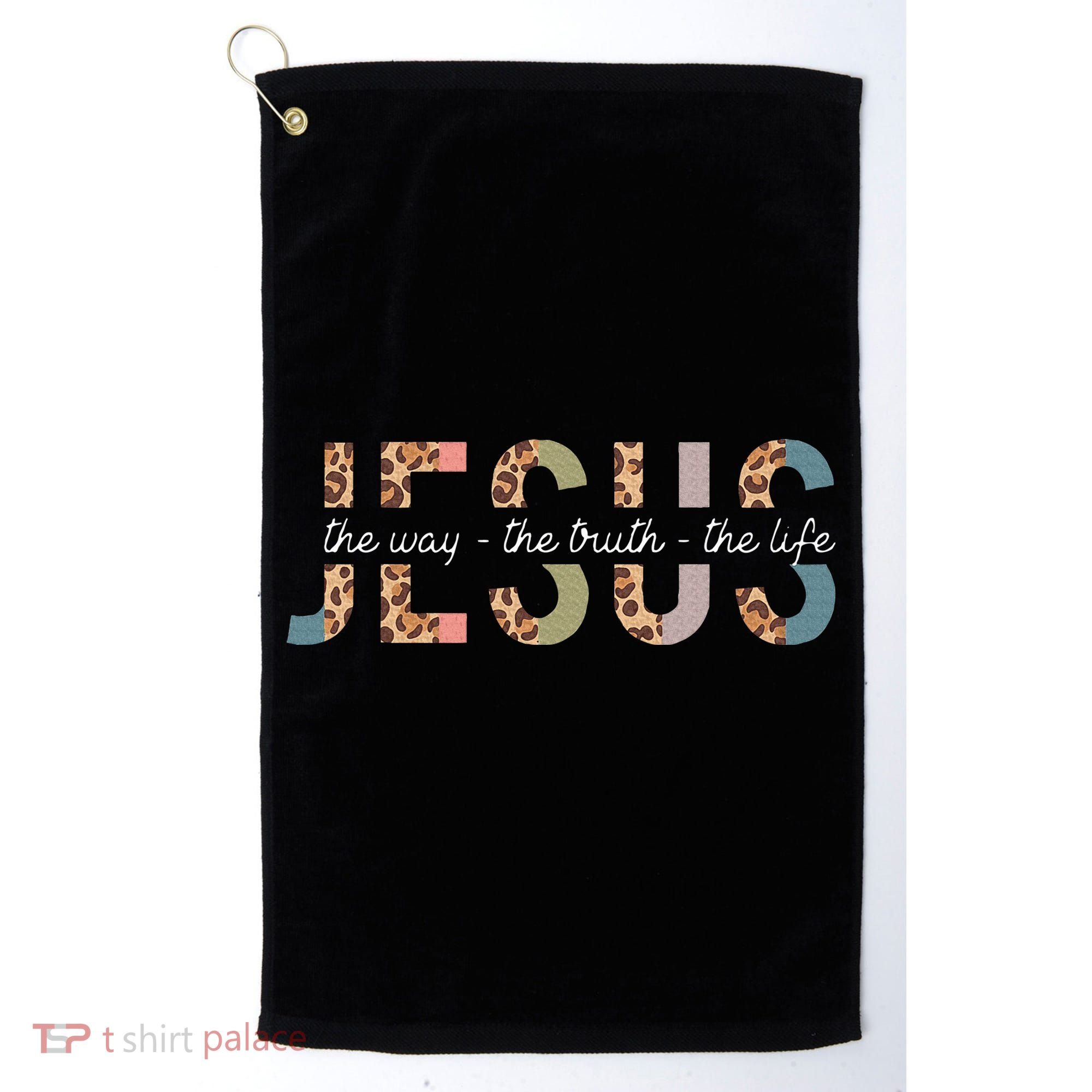 Jesus The Way The Truth The Life Leopard Christian Golf Towel