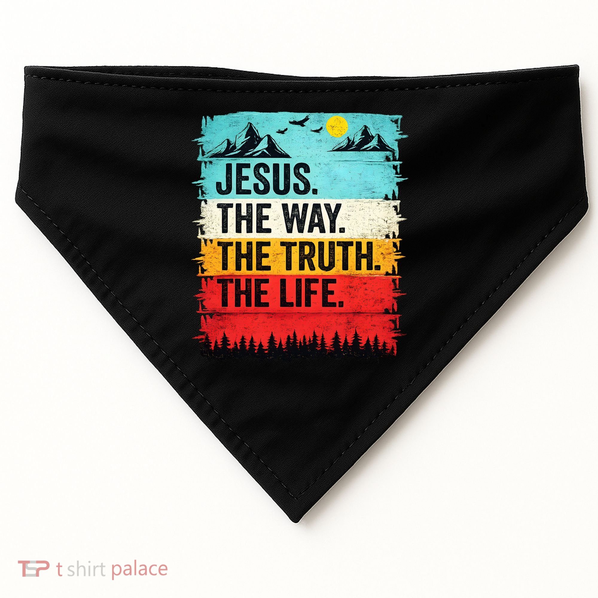 Jesus The Way Truth Life Christian Worship USA-Made Doggie Bandana