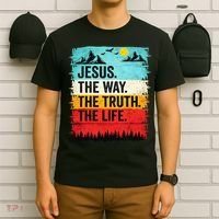Jesus The Way Truth Life Christian Worship T-Shirt thumb 6