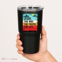 Jesus The Way Truth Life Christian Worship Tumbler thumb 2