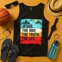 Jesus The Way Truth Life Christian Worship Tank Top thumb 4