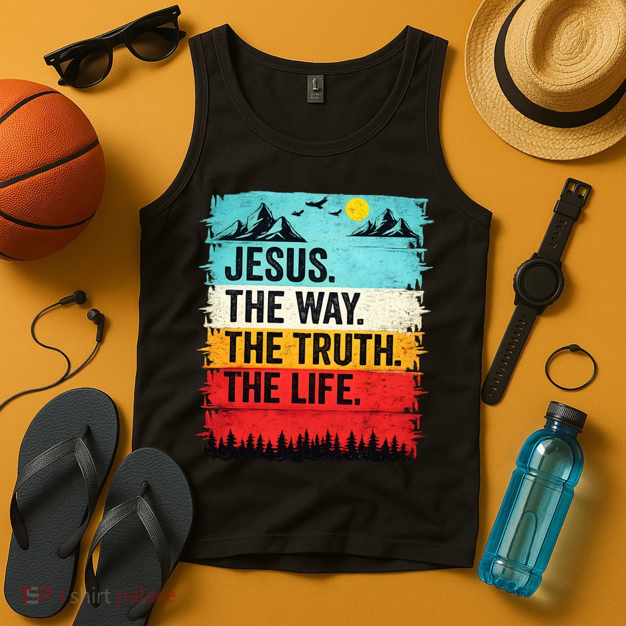 Jesus The Way Truth Life Christian Worship Tank Top