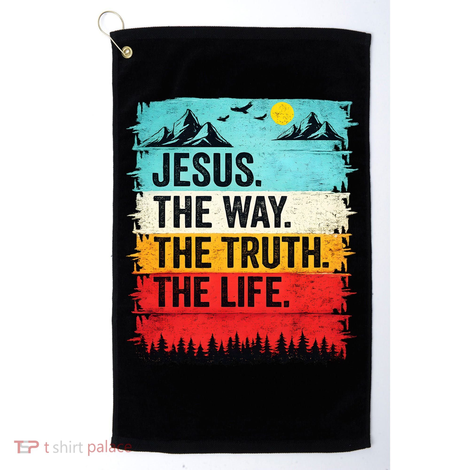 Jesus The Way Truth Life Christian Worship Golf Towel