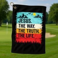 Jesus The Way Truth Life Christian Worship Golf Towel thumb 1