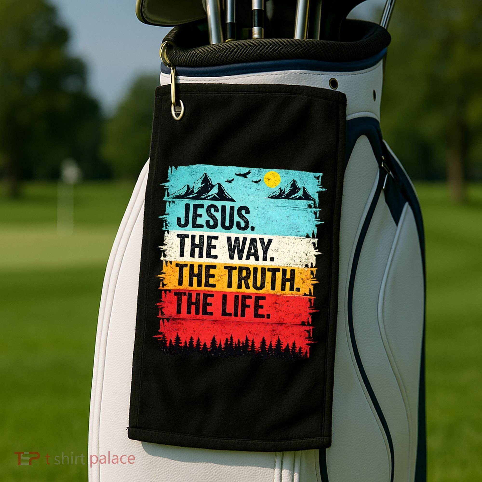 Jesus The Way Truth Life Christian Worship Golf Towel