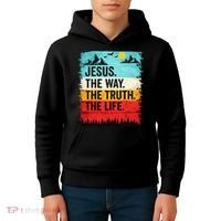 Jesus The Way Truth Life Christian Worship Kids Hoodie thumb 4