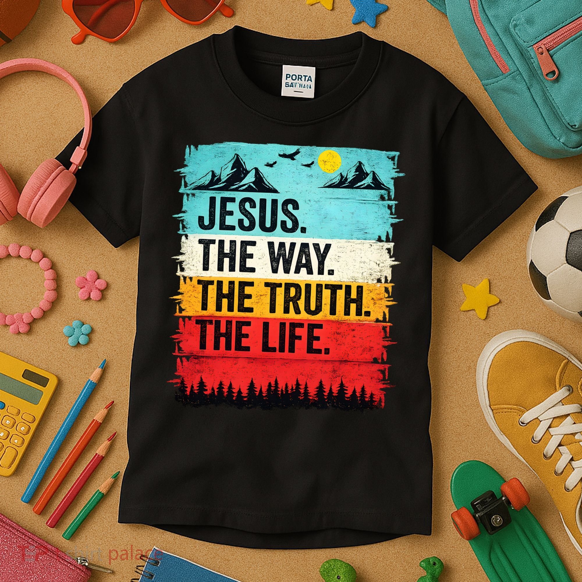Jesus The Way Truth Life Christian Worship Kids T-Shirt