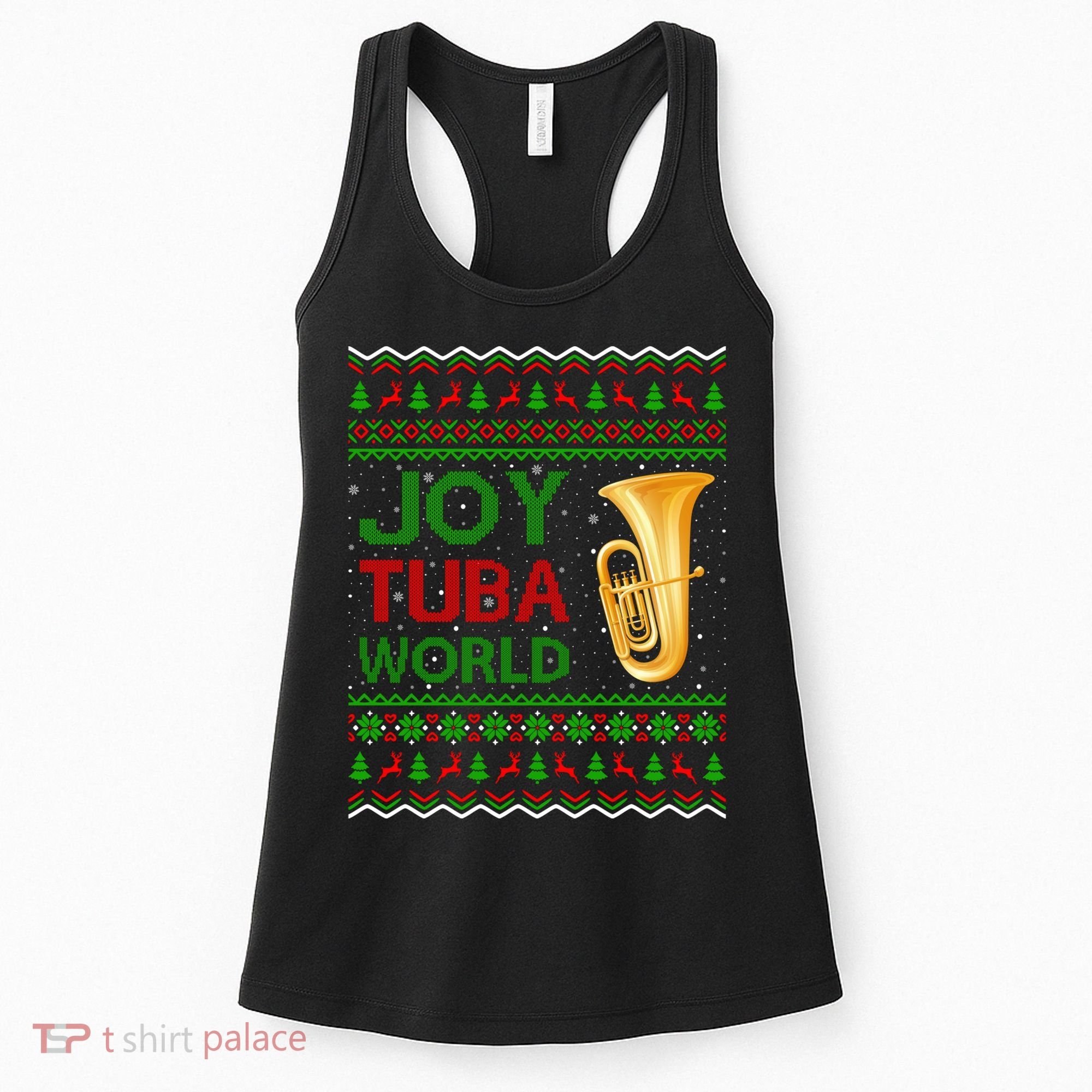 Joy Tuba World Music Lover Xmas Gift Ugly Tuba Christmas Women's Tank Top