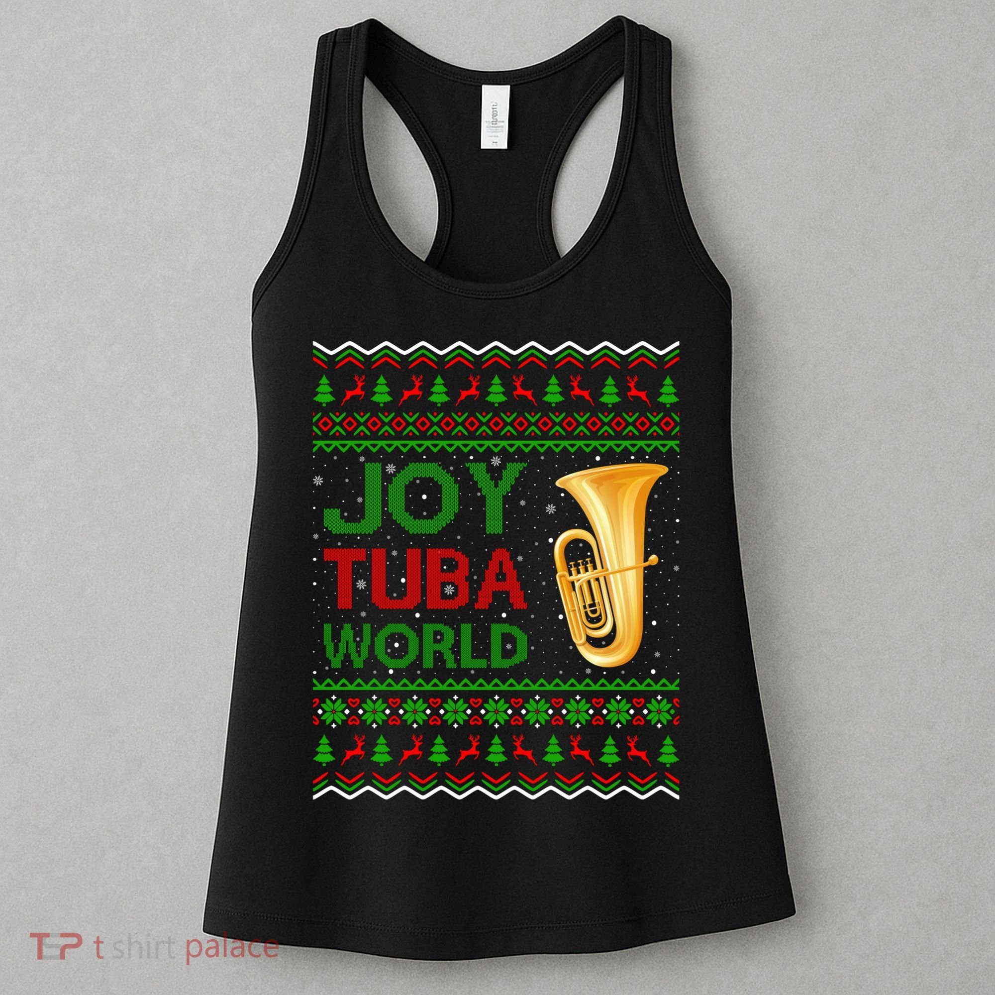 Joy Tuba World Music Lover Xmas Gift Ugly Tuba Christmas Women's Tank Top