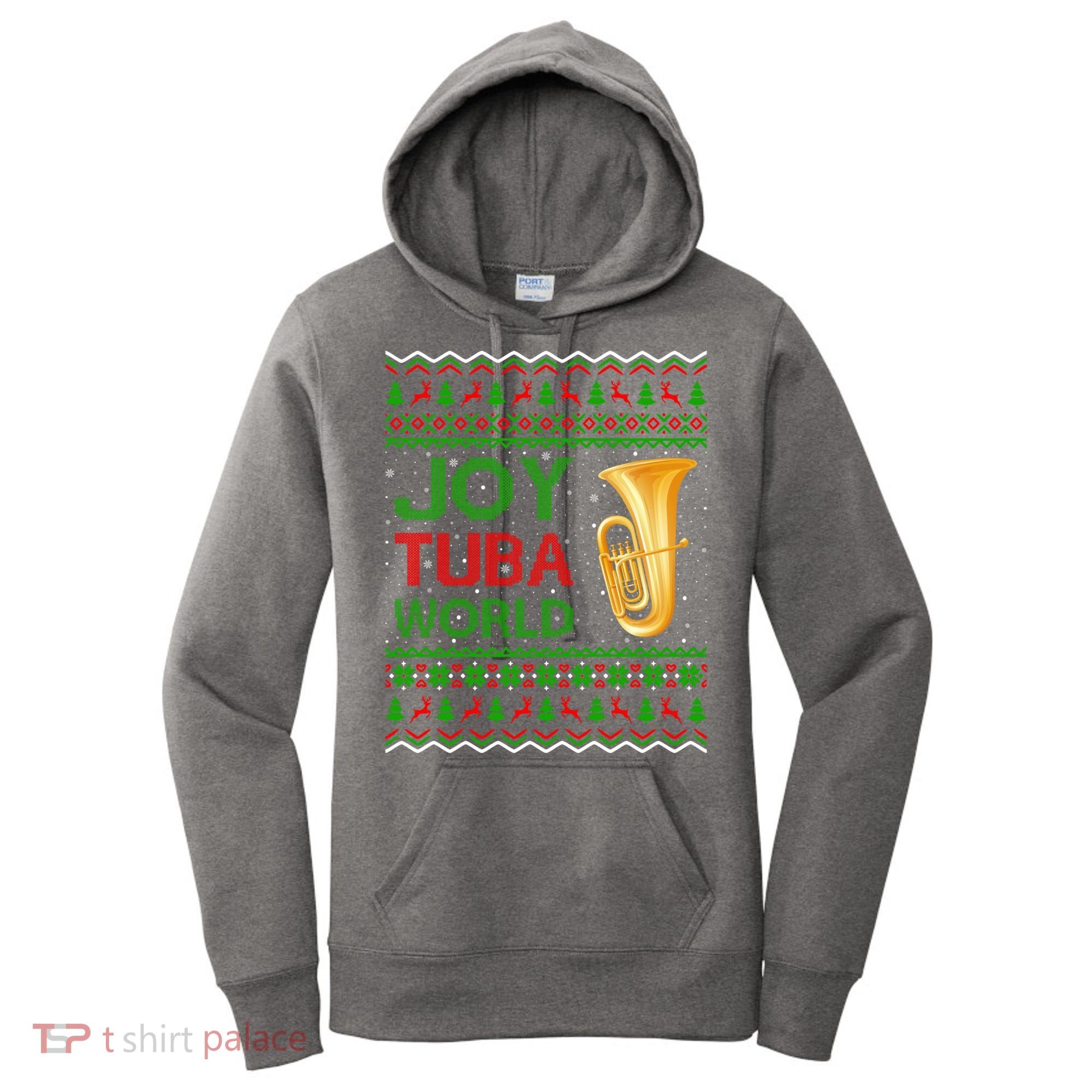 Joy Tuba World Music Lover Xmas Gift Ugly Tuba Christmas Women's Hoodie