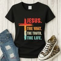 Jesus The Way The Truth The Life Christian Women's T-Shirt thumb 3