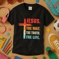 Jesus The Way The Truth The Life Christian Kids T-Shirt thumb 3