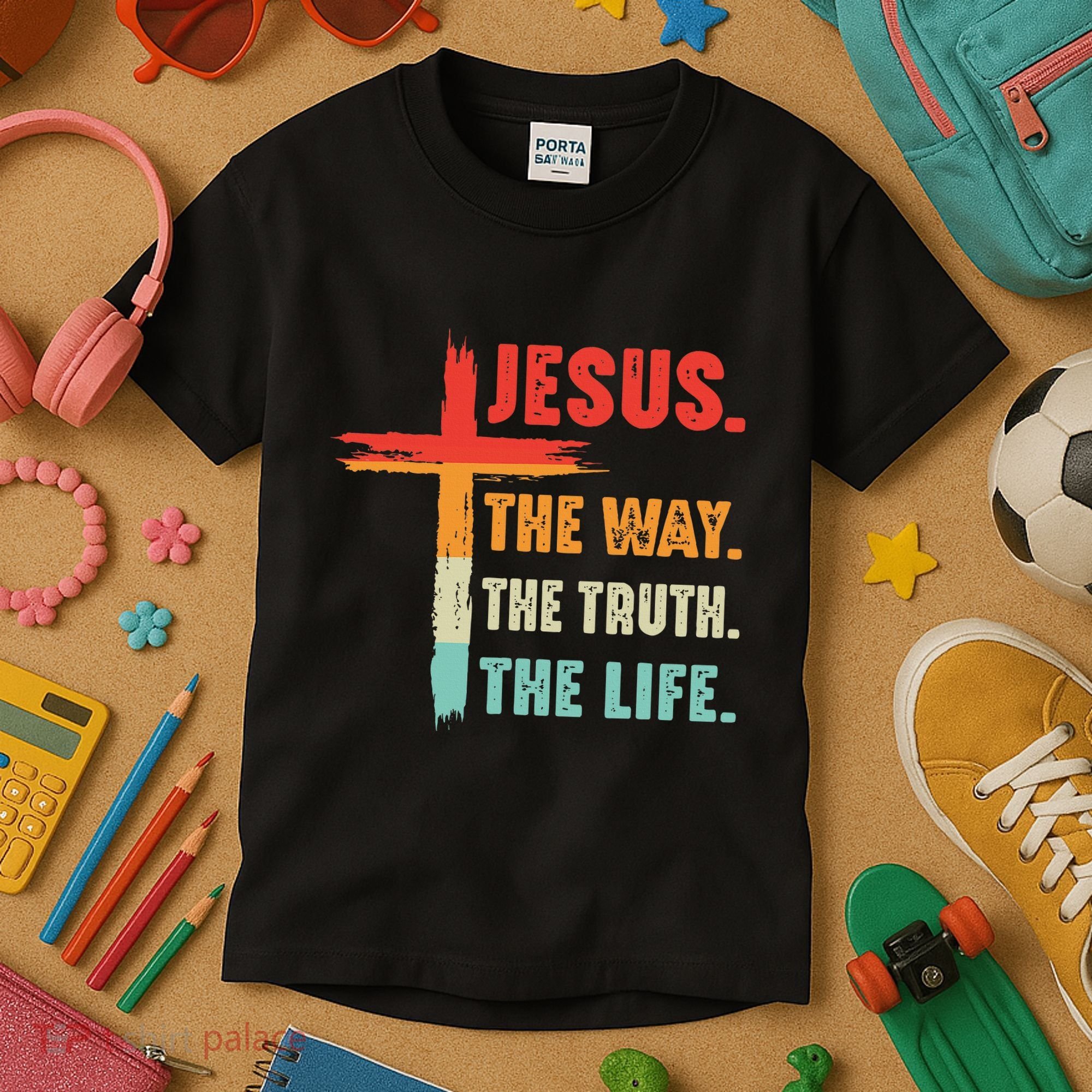 Jesus The Way The Truth The Life Christian Kids T-Shirt