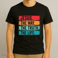 Jesus The Way The Truth Life Bible Verse Christian Worship T-Shirt thumb 3