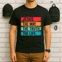 Jesus The Way The Truth Life Bible Verse Christian Worship T-Shirt thumb 6
