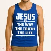 Jesus The Way The Truth The Life Bible Verse Jesus Gift Tank Top thumb 3