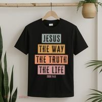 Jesus The Way Truth Life Bible Verse T-Shirt thumb 2