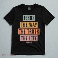 Jesus The Way Truth Life Bible Verse T-Shirt thumb 5
