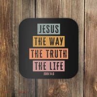 Jesus The Way Truth Life Bible Verse Coaster thumb 0