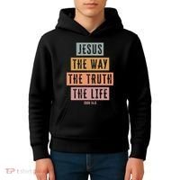 Jesus The Way Truth Life Bible Verse Kids Hoodie thumb 4