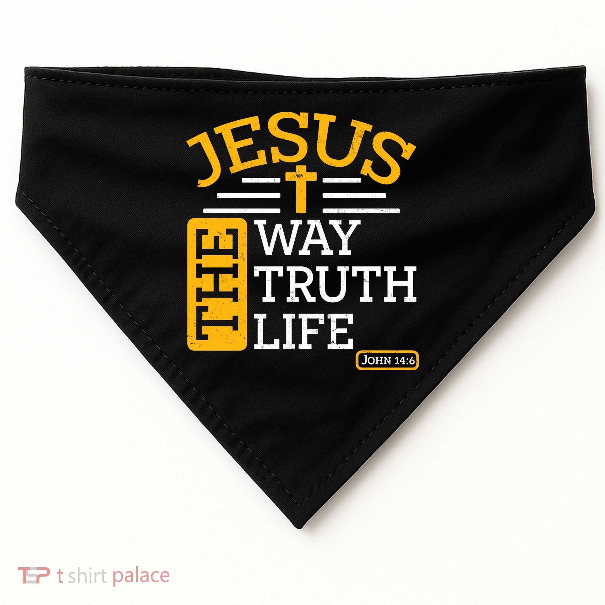 Jesus The Way Truth Life John 14:6 USA-Made Doggie Bandana