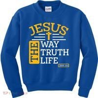 Jesus The Way Truth Life John 14:6 Kids Sweatshirt thumb 0
