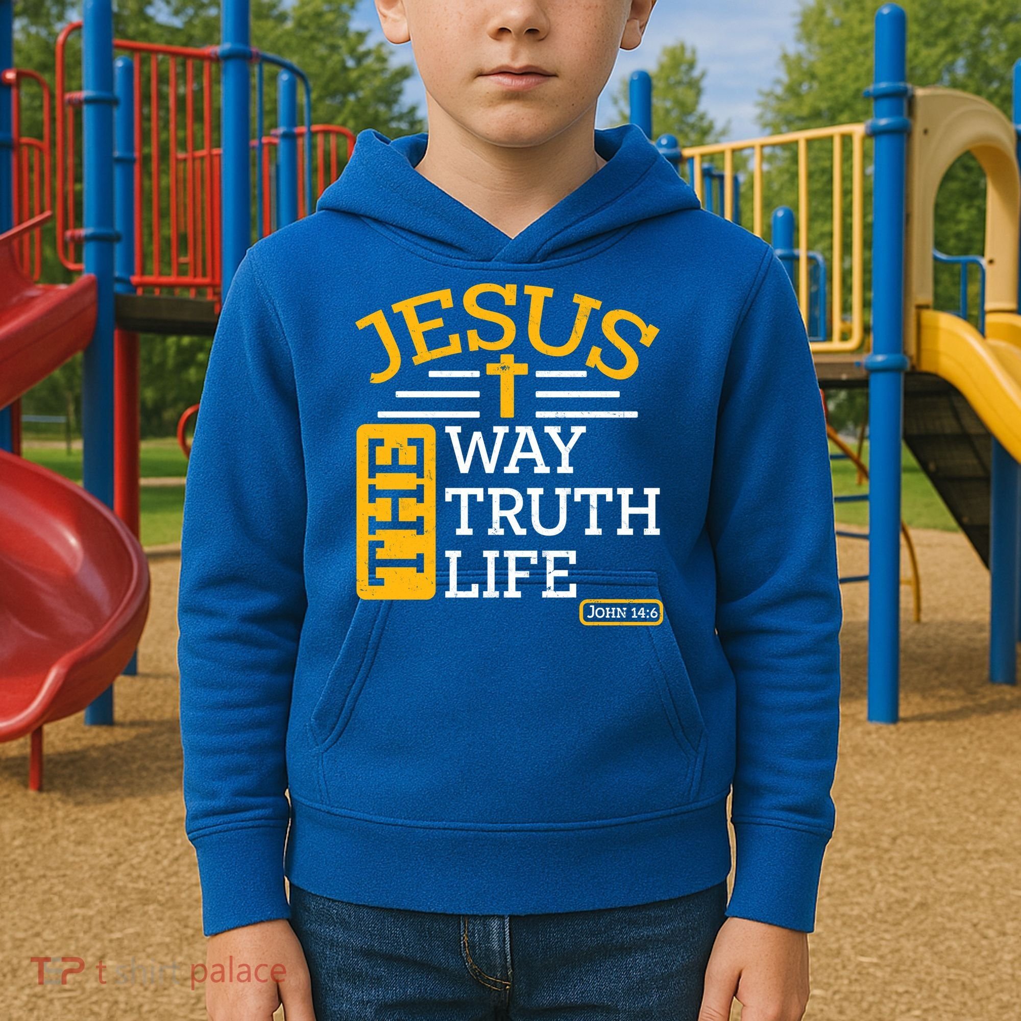 Jesus The Way Truth Life John 14:6 Kids Hoodie