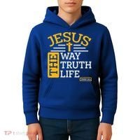 Jesus The Way Truth Life John 14:6 Kids Hoodie thumb 4