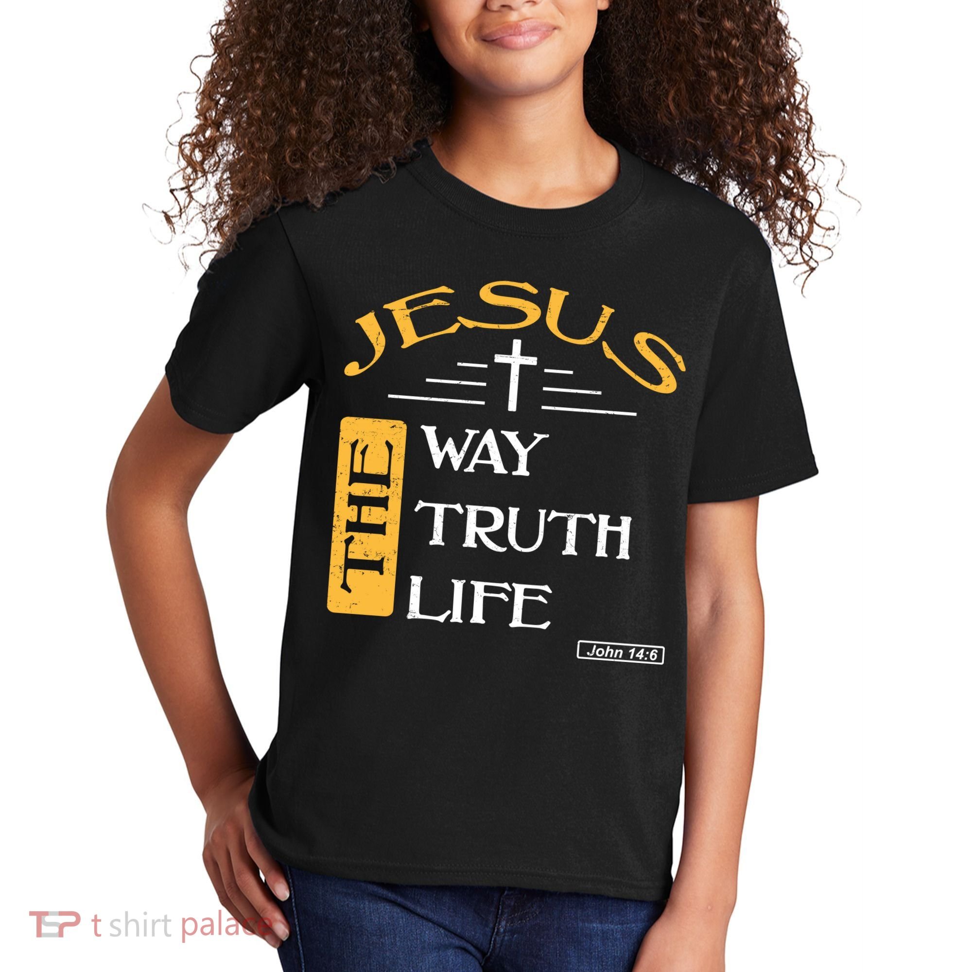 Jesus The Way Truth Life Christian Kids T-Shirt