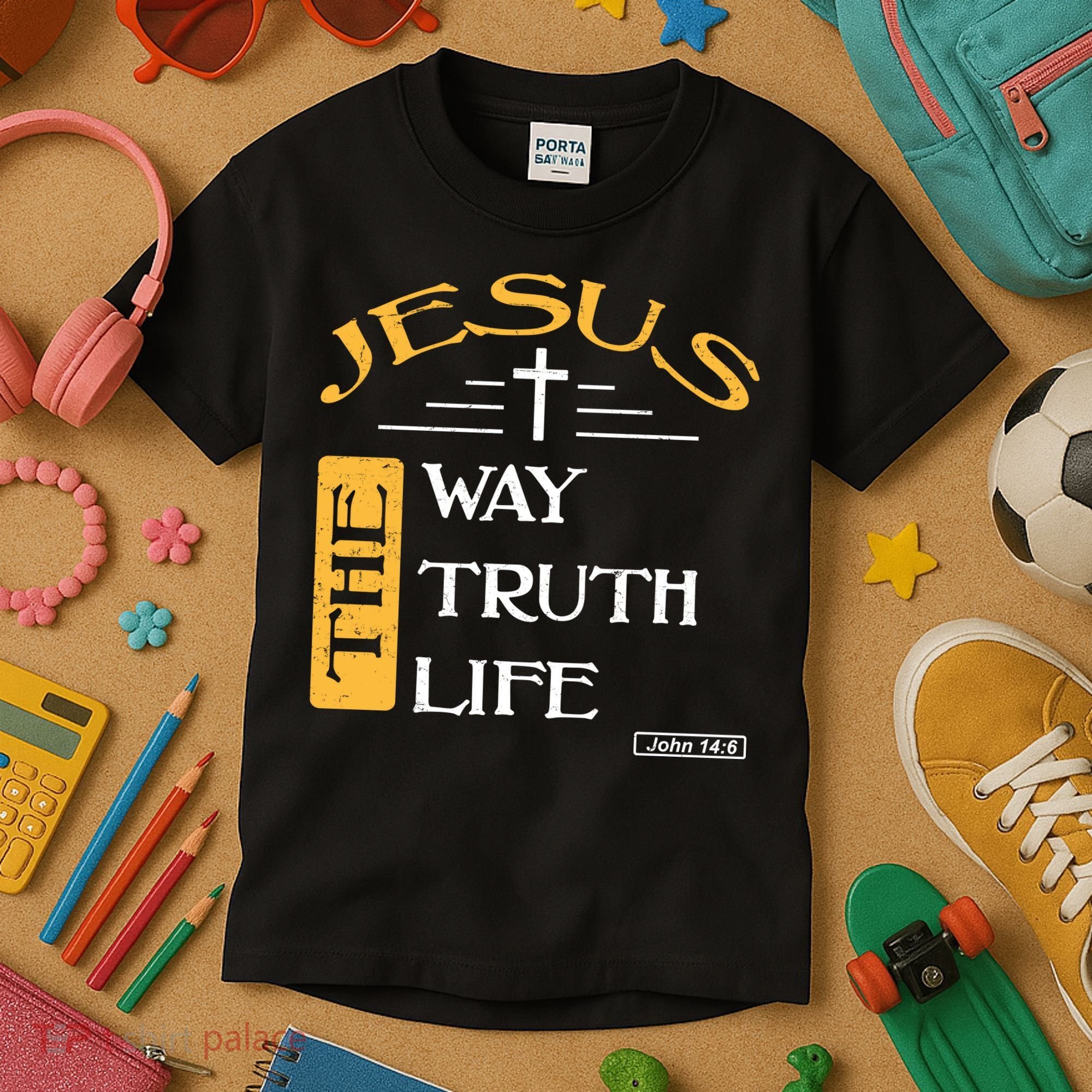 Jesus The Way Truth Life Christian Kids T-Shirt