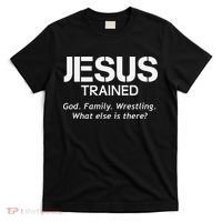 Jesus Trained Wrestling Funny Wrestler Muscle  T-Shirt thumb 0