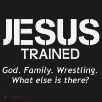 Jesus Trained Wrestling Funny Wrestler Muscle  T-Shirt thumb 7