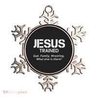 Jesus Trained Wrestling Funny Wrestler Muscle  Ornament thumb 0