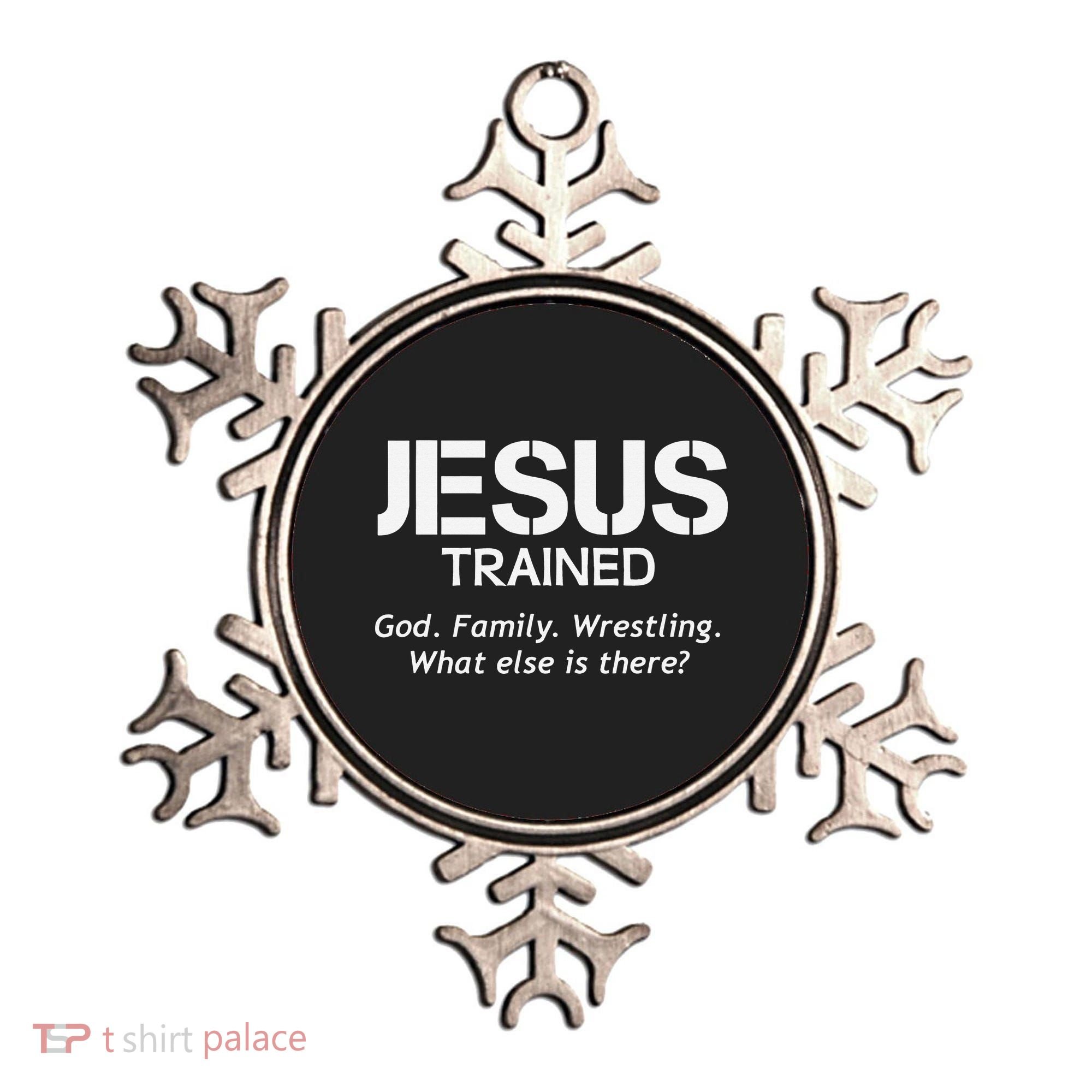 Jesus Trained Wrestling Funny Wrestler Muscle  Ornament