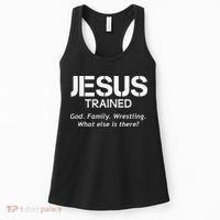 Jesus Trained Wrestling Funny Wrestler Muscle  Women's Tank Top thumb 0