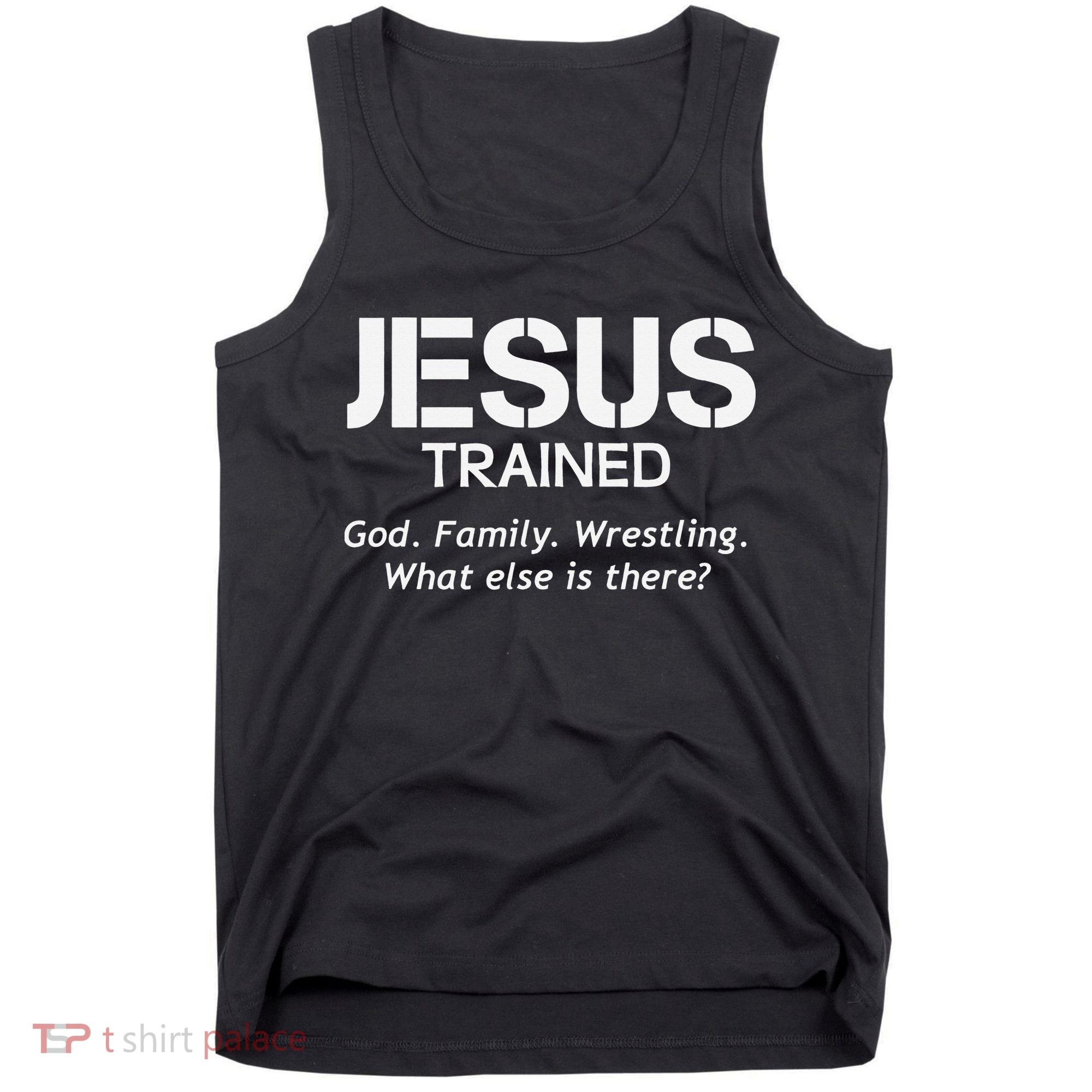 Jesus Trained Wrestling Funny Wrestler Muscle  Tank Top