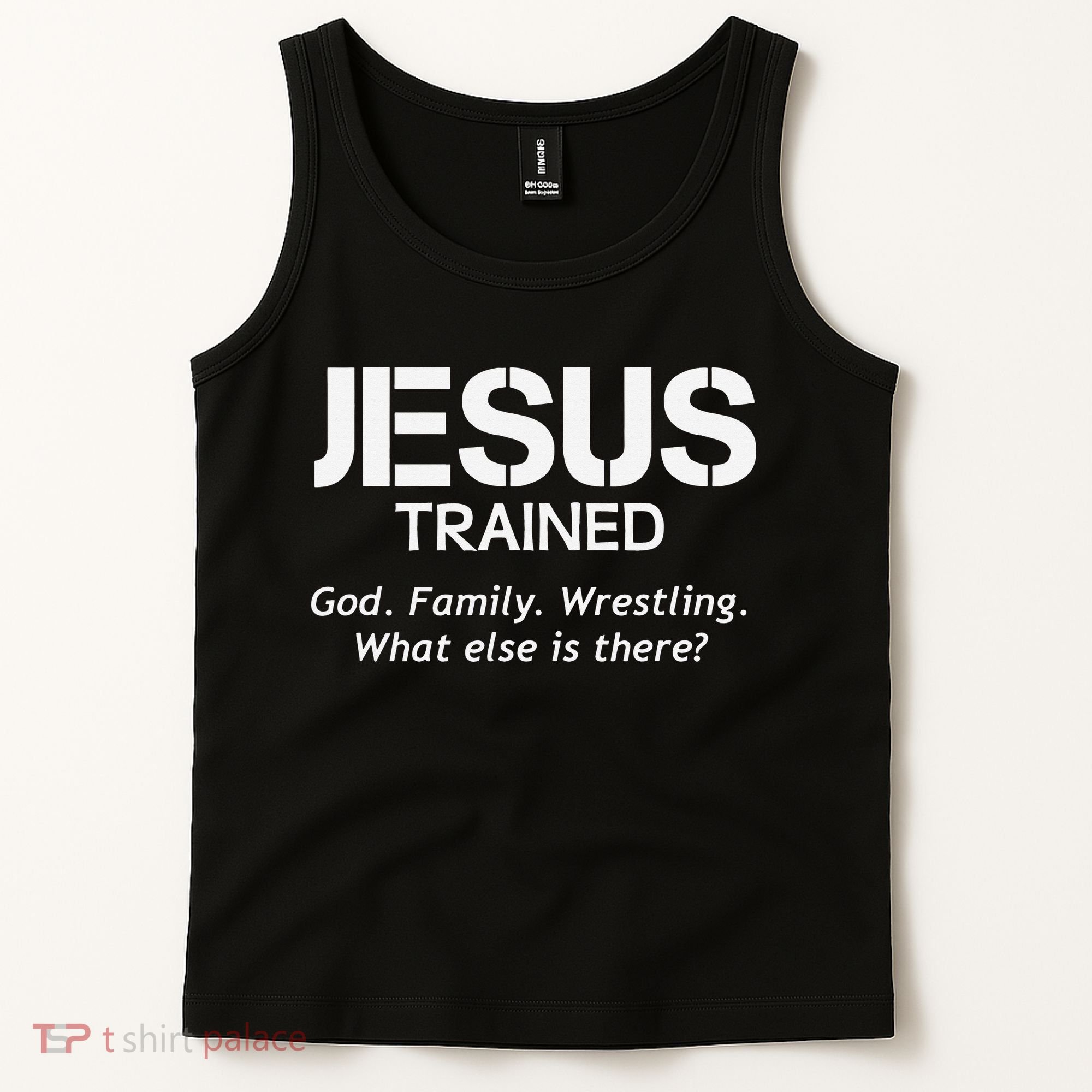 Jesus Trained Wrestling Funny Wrestler Muscle  Tank Top