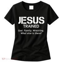 Jesus Trained Wrestling Funny Wrestler Muscle  Women's T-Shirt thumb 0