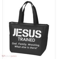 Jesus Trained Wrestling Funny Wrestler Muscle  Tote Bag thumb 3