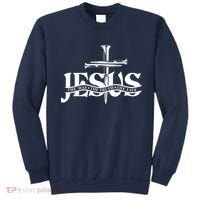 Jesus The Way The Truth The Life With 3 Nails Logo Sweatshirt thumb 0