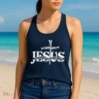Jesus The Way The Truth The Life With 3 Nails Logo Women's Tank Top thumb 2