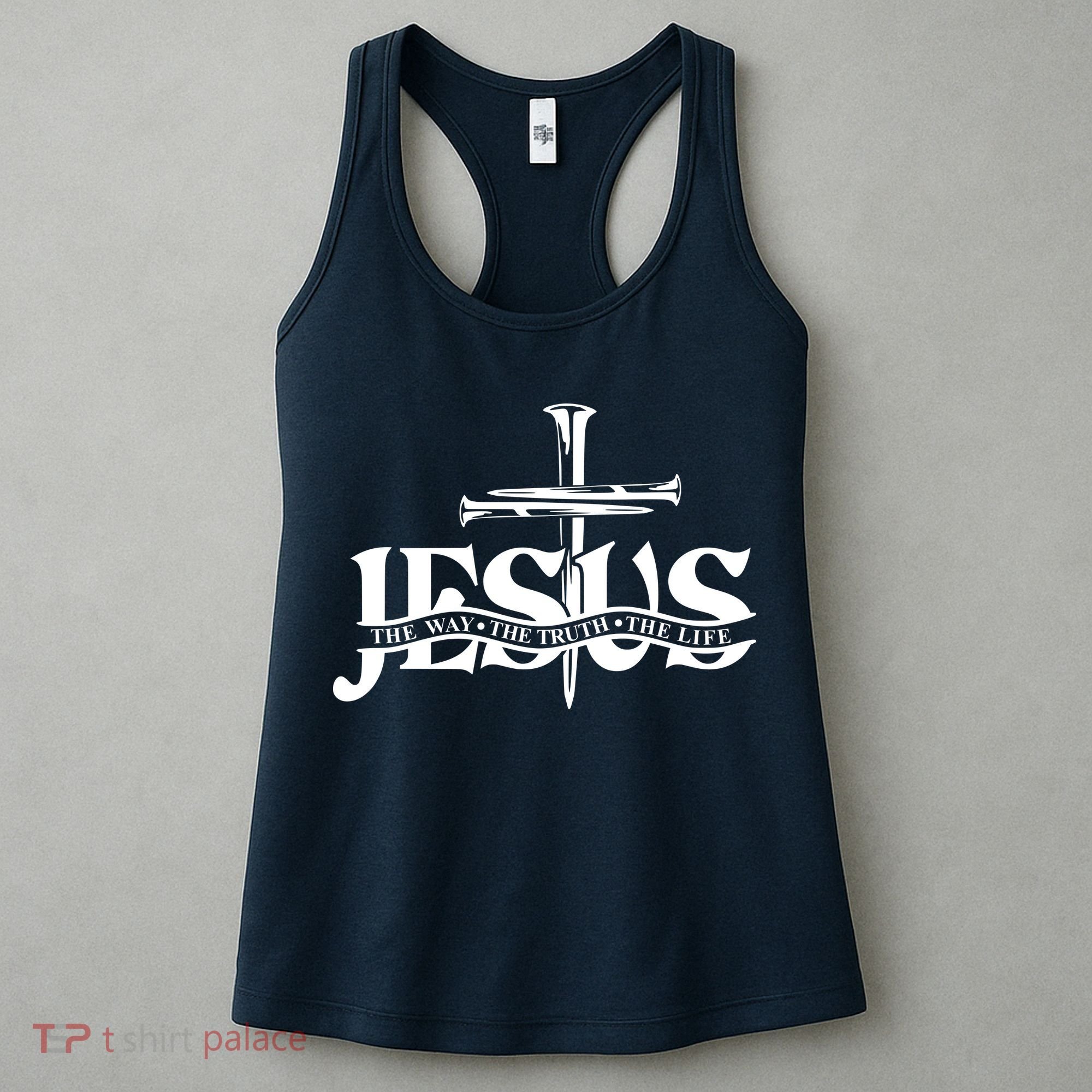 Jesus The Way The Truth The Life With 3 Nails Logo Women's Tank Top