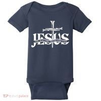 Jesus The Way The Truth The Life With 3 Nails Logo Baby Bodysuit thumb 0