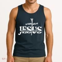 Jesus The Way The Truth The Life With 3 Nails Logo Tank Top thumb 3